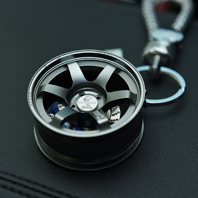 TOYIKIE большой TE37 стиль обод колеса заднего вида Mirrow подвесной брелок с кольцом для ключей алюминиевый тормозной диск BV кожа