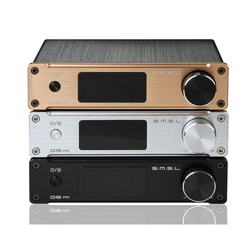 

SMSL Q5 Pro HiFi 2.0 Pure Digital Home Audio Amplifier Input Optical/Coaxial/USB/ Power 45W*2 with Remote Control High Quality