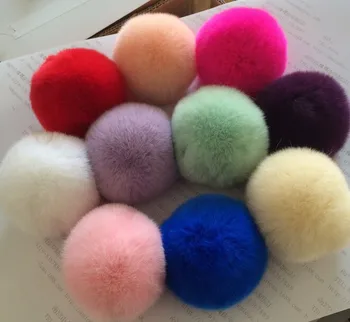 

wholesale pompon ball fluffy RABBIT fur pompom Soft Pom Pom color Rabbit hair ball DIY hair bows hoop Hat clothing Accessories