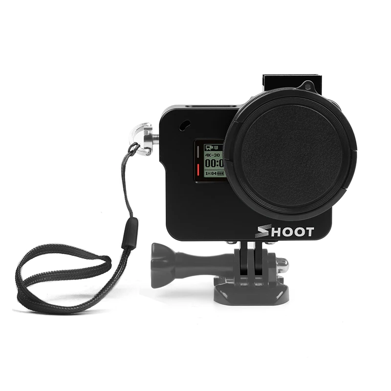 Черный для GoPro Hero 7/Hero 6/Hero 5 защитный корпус оболочки камеры чехол Горячий башмак+ 52 мм УФ объектив фильтр камеры аксессуары