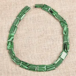 18*13*5 мм Syn-thetic Малахитовый камень ожерелье с глянцевой специальный размер прозрачная бусина и натуральные зеленые бусы