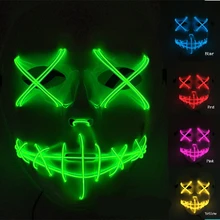 Жуткий, пугающий мака на Хэллоуин маски череп для вечеринки для взрослых украшения led снабжение