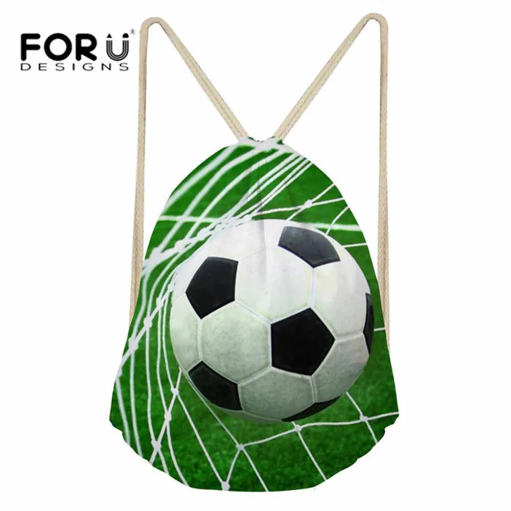 FORUDESIGNS/спортивная сумка на шнурке рюкзак с 3D футбольным принтом спортивная для