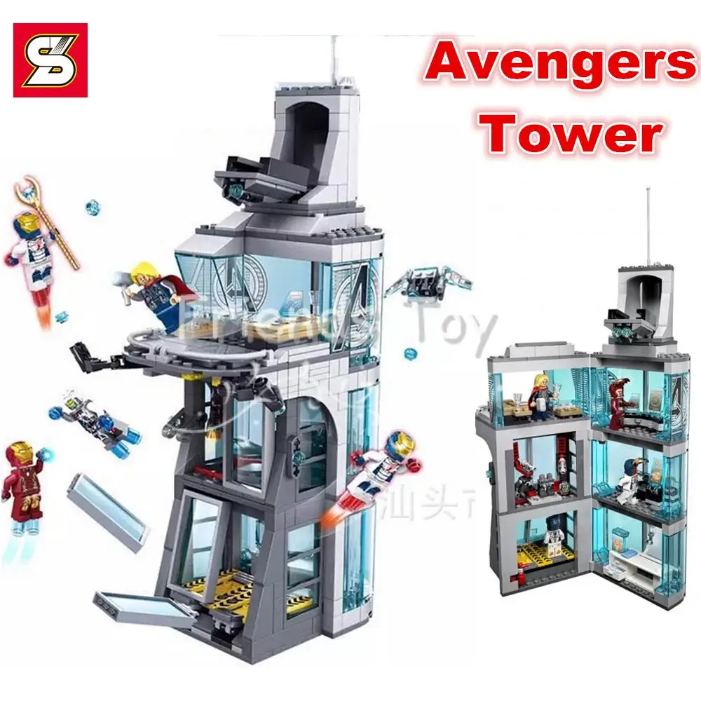 lego ataque a la torre de los vengadores