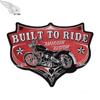 

30 cm Spades Built To Ride patch punk Motorcycle live to ride large Embroidered Iron On Patches For Clothing Full Back applique