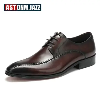 

Men's Leather Casual Shoe Men Shoes Breathable Men Shoes Leather Brown Oxford Shoes' For Men Italian Genuine leather Big Size