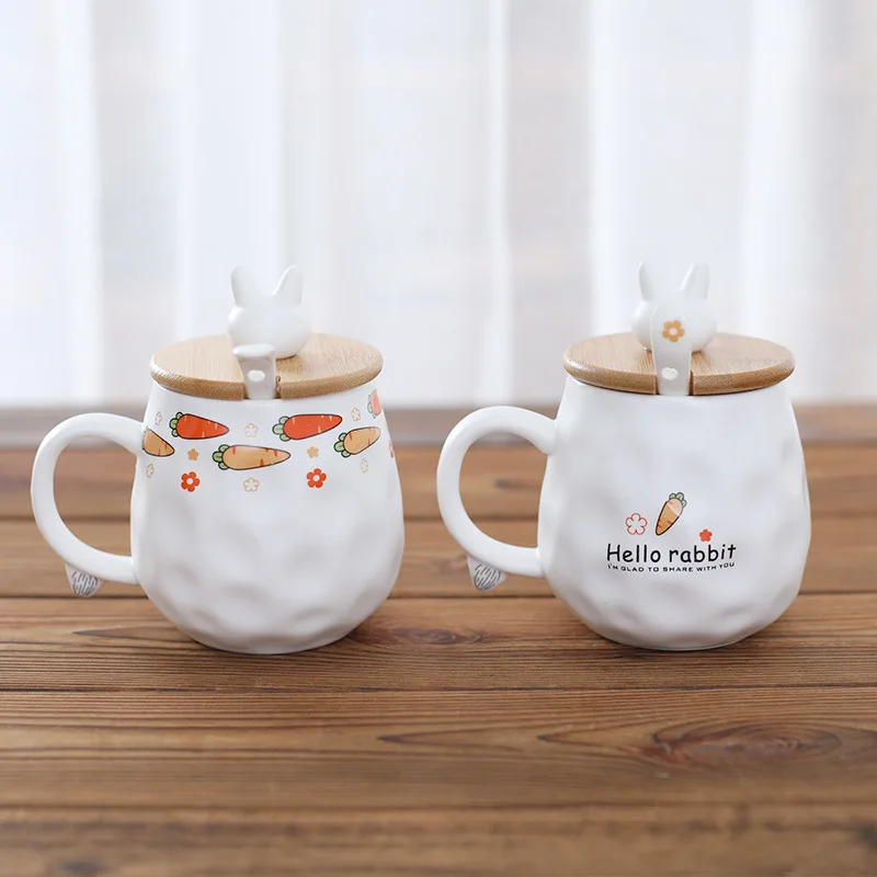 Забавная керамическая кофейная кружка Hello Rabbit морковь Офисная Бытовая чайная