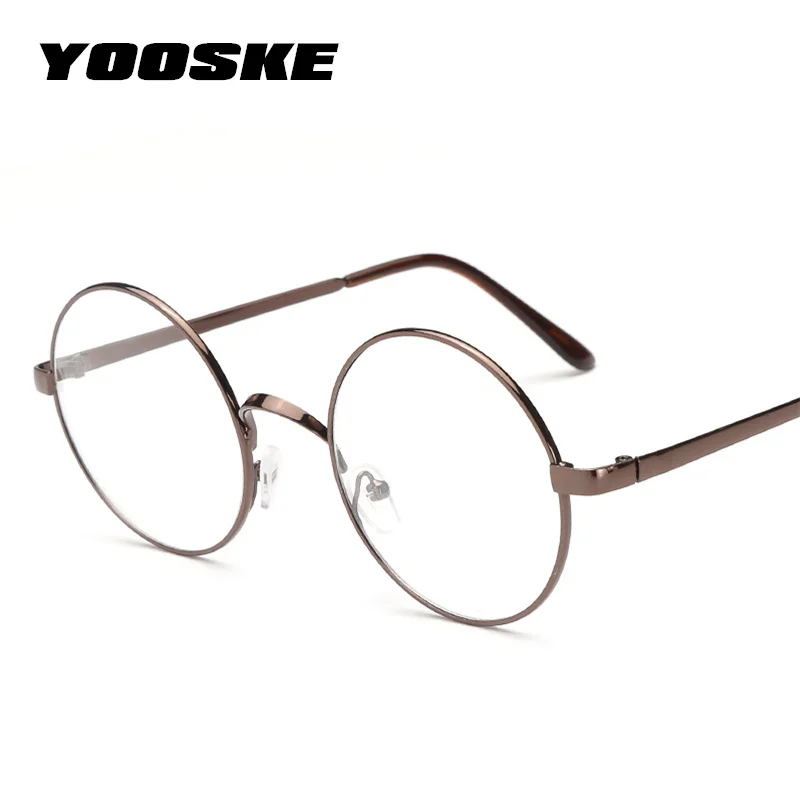 

YOOSKE Retro Round Glasses Frames Women Vintage Transparent Eyeglasses for Men Unisex Metal Optical Spectacles