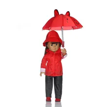 Кукольная одежда для американских кукол: комплект из 3 предметов: дождевик, шляпа и штаны