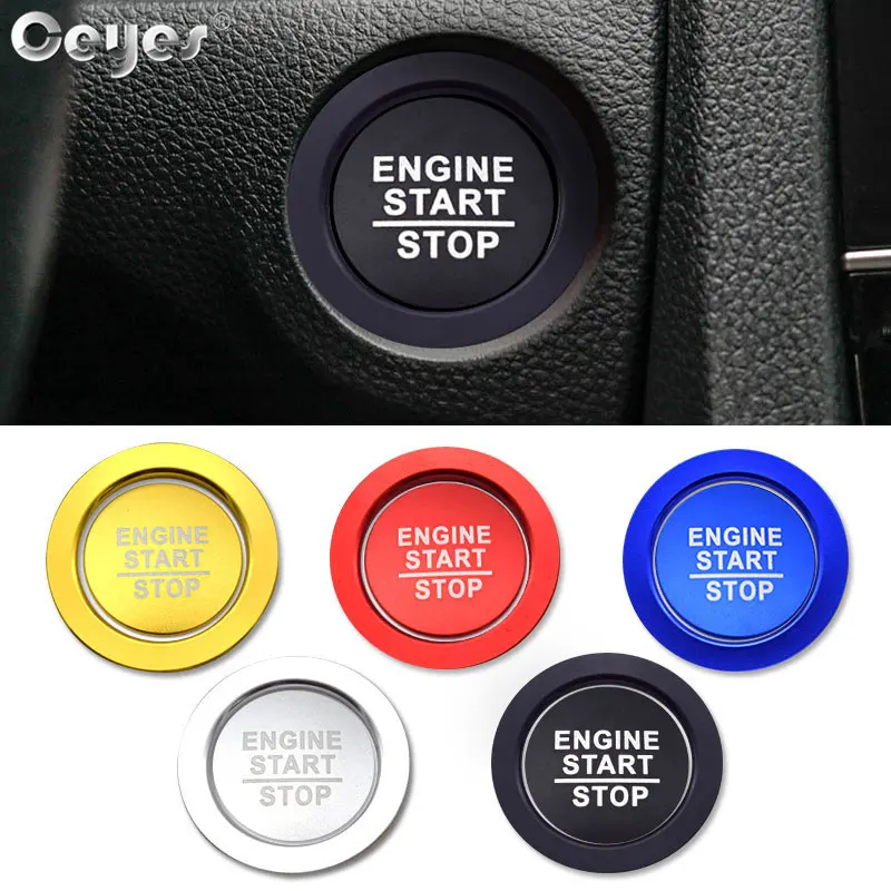Ceyes Car Styling Auto Sticker Engine Ignition Start Stop Push Button Switch Ring Trim Cover Accessories Holeless Case For Honda