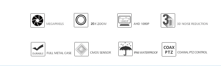 CCTV Security 4" MINI IP66 Waterproof Speed Dome AHD 1080P PTZ Camera RS485 Coaxial PTZ Control 2.0MP 20X ZOOM Auto Focus IR100M