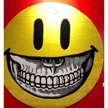 100 см ковер с золотыми зубами и улыбающимся лицом, индивидуальная стелька, Крестный отец британского уличного искусства, декор для гостиной, домашний декор M1170