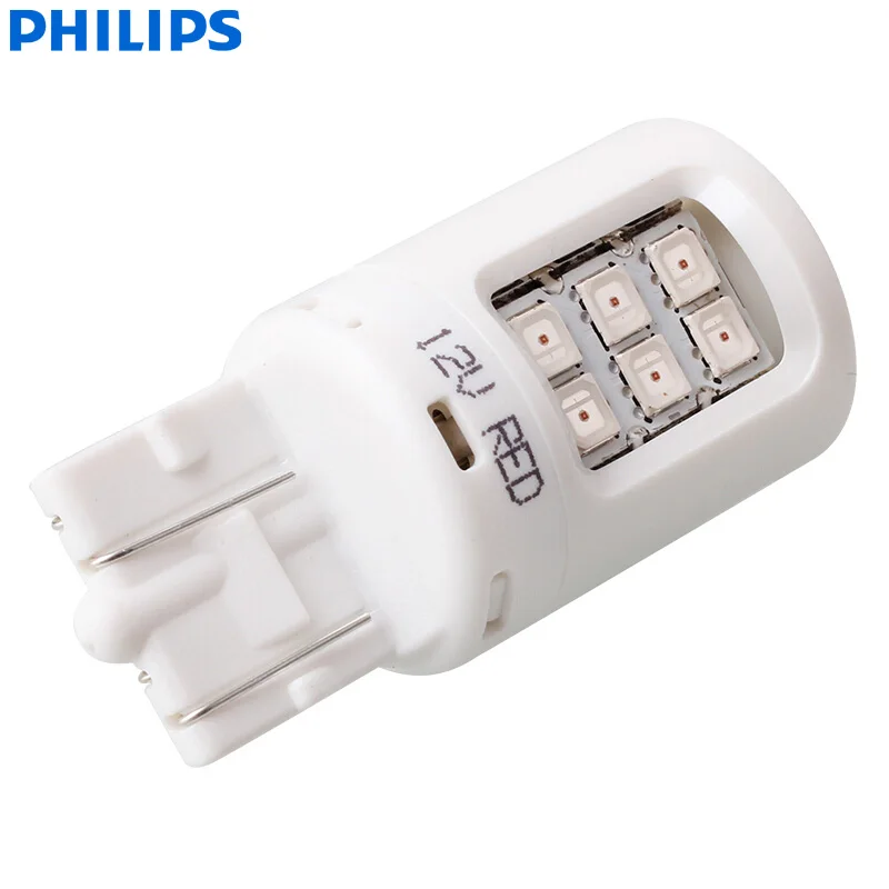 Philips Ultinon светодиодный T20 W21/5 W 580 7443 12V 11066ULRX2 красный цвет указатели поворота Стоп& задний свет, обратный свет лампы(двойной пакет