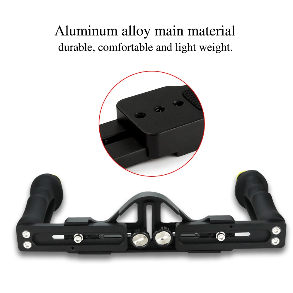 ZEELYDE Dual Hand Halterung Für Unterwasserkameras - 370mm Aluminium, Schwarz