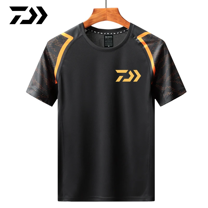 

Fishing Tshirt Daiwa Summer Clothes Ice Silk Sport T-shirt Breathable Anti-sweat Quick Dry Men Outdoor Fishing Clothing Golf