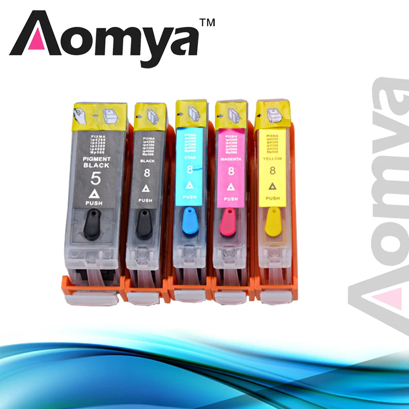 Aomya Full Refillable ink Cartridge PGI5 PGI-5 CLI-8 for Canon Pixma iP4200 iP4300 iP4500 iP5200 MP500 MP530 MP600 MP610 MP800