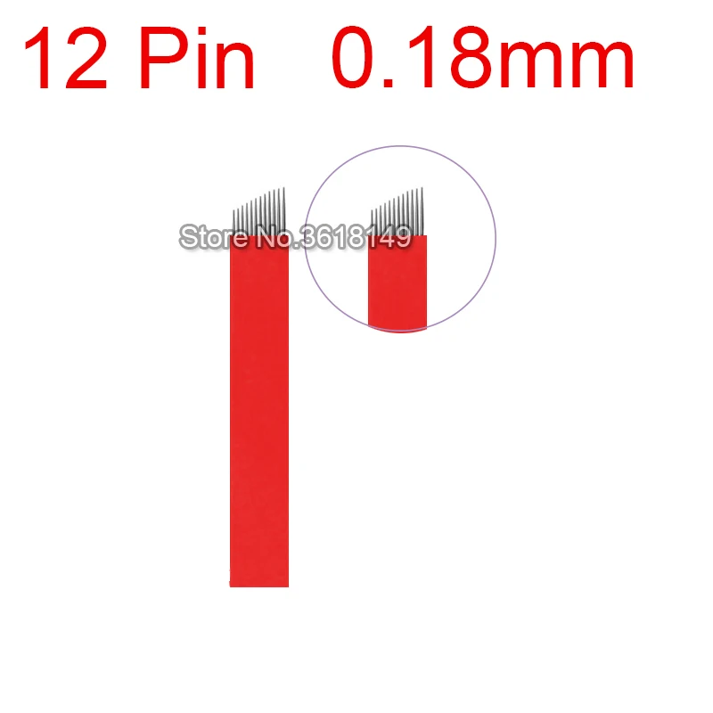 

100 pcs 12 Microblades Needles Laminas Tebori 12 Flex for Permanent Makeup Tattoo Blades for Manual Pen EYEBROW Embroidery