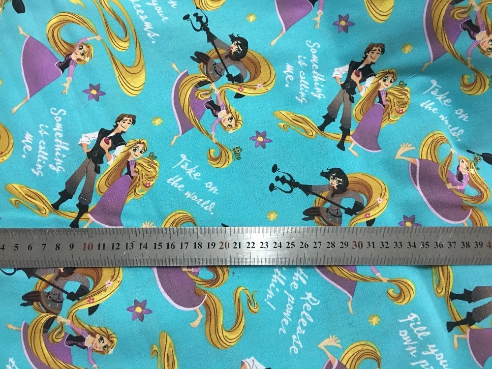 50*108 см Рапунцель цветы запутанный принцессы хлопчатобумажные швейные ткани Diy ручной Craft детские детское постельное белье домашняя одежда кошелек