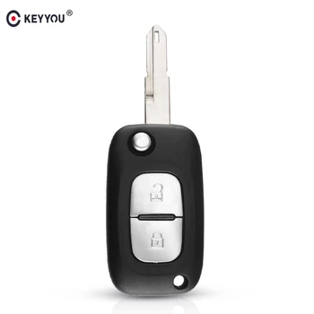 

KEYYOU 2 Button Flip Folding Car Remote Key Case For Renault Clio Megane Kangoo Modus Uncut NE73 206 Blade Key Shell Fob Cover
