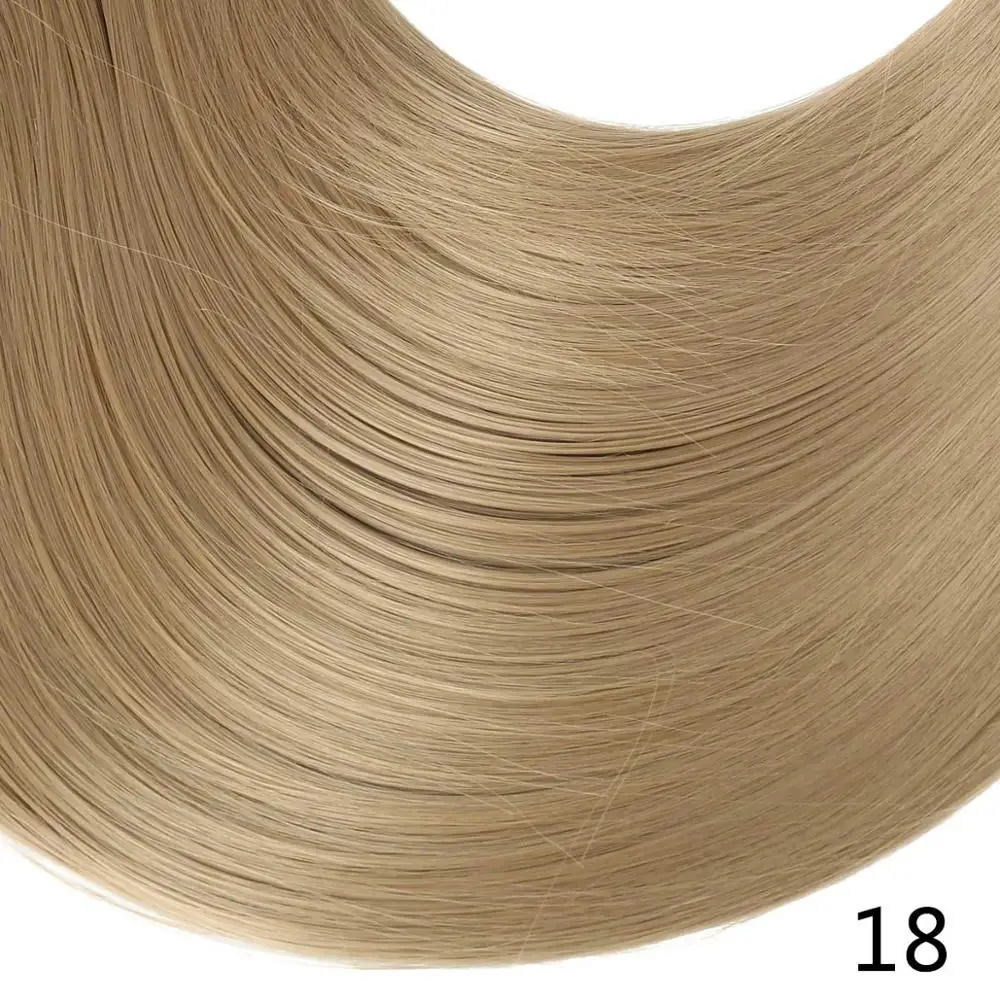 Накладные волосы на заколках с эффектом омбре, 20 дюймов, блонд, 3/4, на голову, синтетические, натуральные, кудрявые, волнистые волосы, дешевые волосы - Цвет: #18