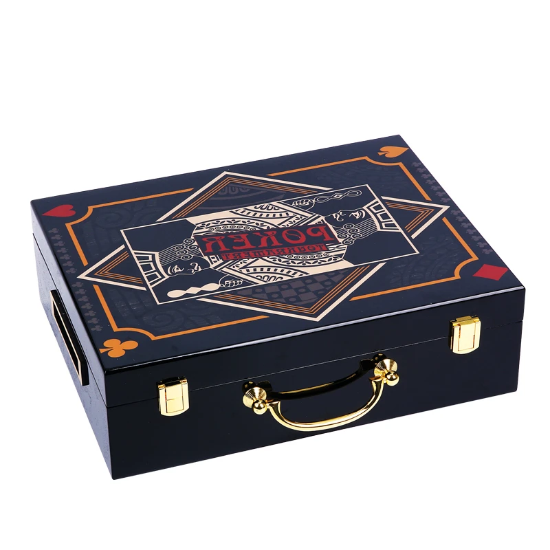 Boutique Poker Chips Suitcase Mahogany Wood 500p Poker Case Poker