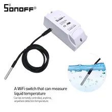 SONOFF TH10 TH16 переключатель и датчик Ds18b20 водонепроницаемый зонд Wifi контроль температуры удаленный беспроводной монитор для умного дома