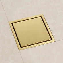 Роскошный золотой 304 твердый нержавеющая сталь 150x150 мм квадратный анти-запах трап ванная комната Невидимый Золотой душ drain-MD44