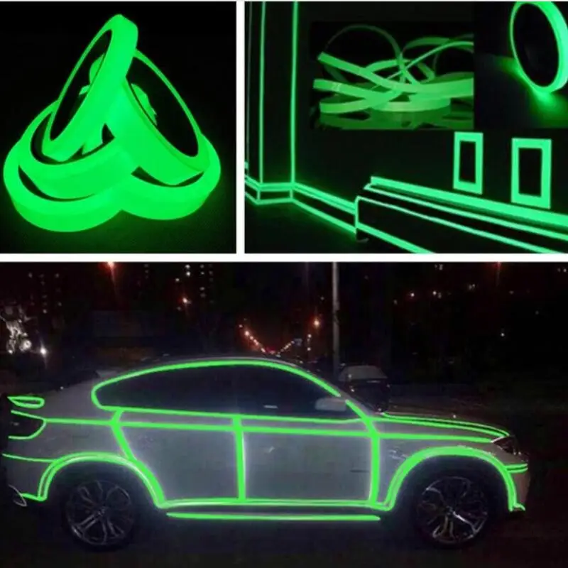 

10M 10mm Luminous Tape Self-adhesive Warning Tape Night Vision Glow In Dark Safety Security Home Decoration Tapes