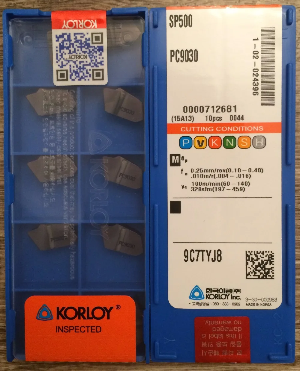 SP500 PC9030 KORLOY carbide insert turning tools milling cutter PVD coated grades for stainless
