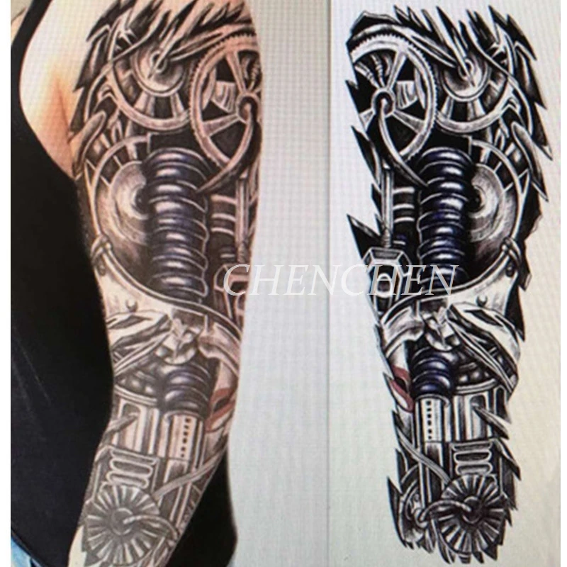 Temporary Tattoo Sticker full arm large size robot arm tattoo water transfer flash tatoo fake tattoos sleeve women men's arm|Temporary Tattoos| - AliExpress