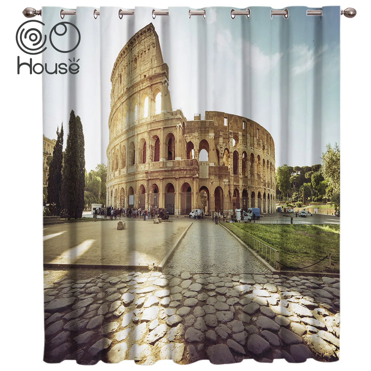 

COCOHouse Roman Architecture Window Curtains Dark Curtain Rod Blackout Bathroom Outdoor Kids Curtain Panels With Grommets Window