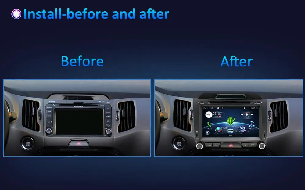 Top bosion 2 din android 9.0 car dvd for kia sportage 2009 2011 2013 2014 2015 car radio gps navigation with steering wheel control 3