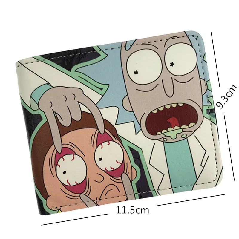 FVIP كاريكاتير ريك و Morty محفظة عملة جيب حامل بطاقة قصيرة محفظة نسائية للعملات المعدنية