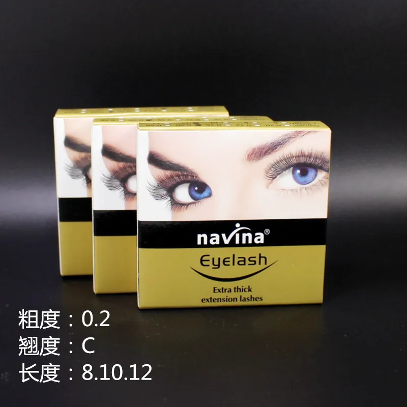 Navina 1 box Individual False Eyelash Natural Thick 0.2 Eye Lashes Extension Fake lashes maquiagem C Curl cilios posticos | Красота и