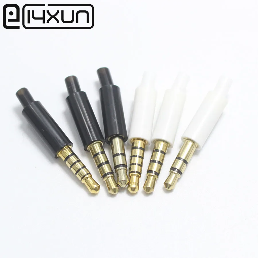 

EClyxun 10 Pcs DIY Mini 3.5mm Stereo Headset Jack 3/4/5 Pole 3.5 Audio Plug Adaptor Connector White and Black Gold plated