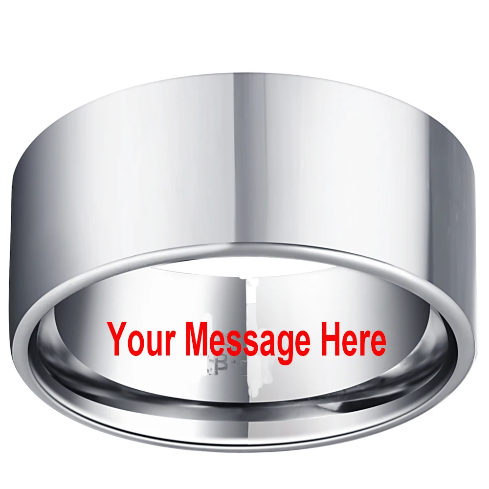 Dropshipping Custom Laser Name Anniversary Date Tungsten Wedding Band 11mm Big Rings for Men Male Personalize Jewelry Size 7-13