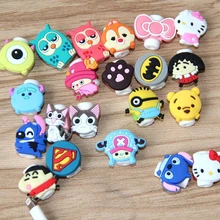 Lovely 30pcs/lot Cartoon USB Cable Earphone Protector headphone line saver For Samsung HTC charging line data cable protection