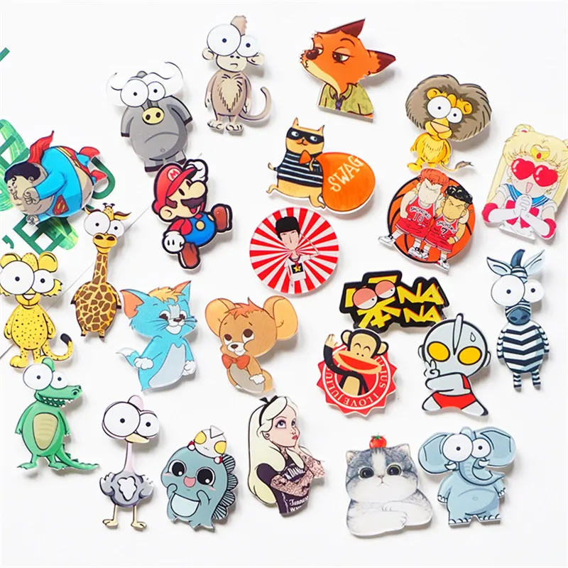 1 шт. Harajuku Pin животное Зебра слон значок пластиковая брошь значки для женской