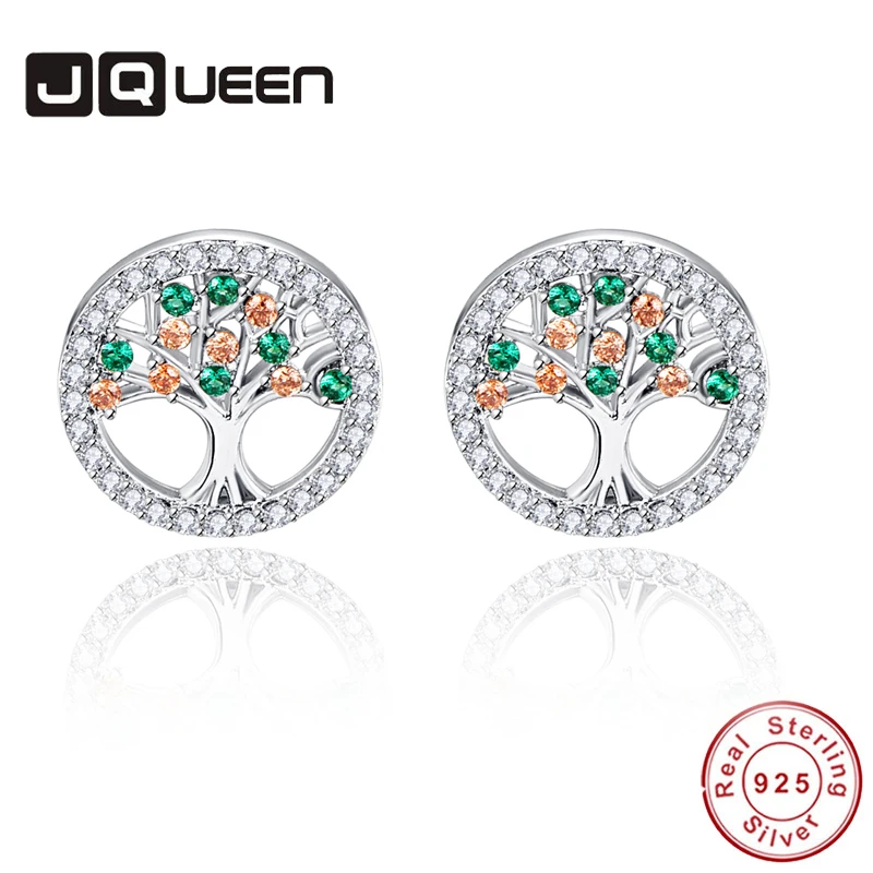 Серьги JQUEEN из стерлингового серебра 925 пробы модные женские разноцветные