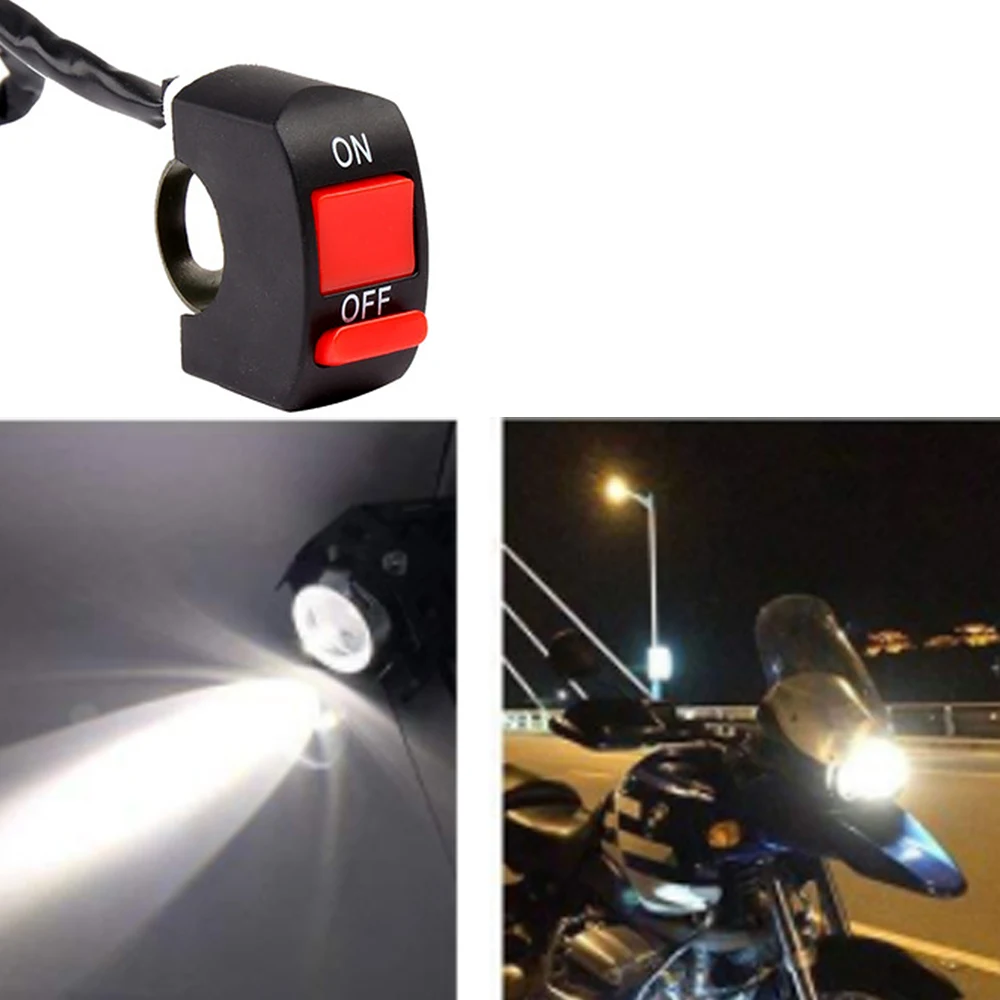 Мотоцикл руль головной светильник тумана Точечный светильник вкл/выкл переключатель DC12V черный+ красный Предупреждение светильник головной светильник переключатель