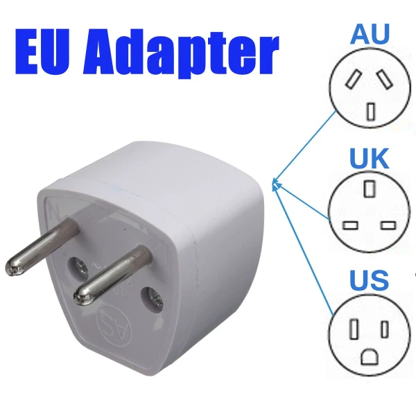 Universal US/UK/AU To EU AC Power Adapter 2 Pins Travel Converter Adapter Charger Plug