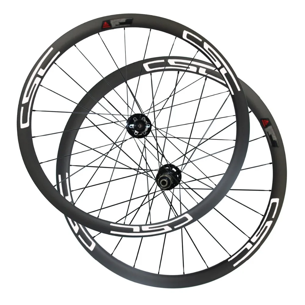 Excellent CSC 25mm width carbon 40mm tubeless Cyclocross Bike wheels with Novatec D791SB/D792SB Disc brake hub sapim without brake pads 3