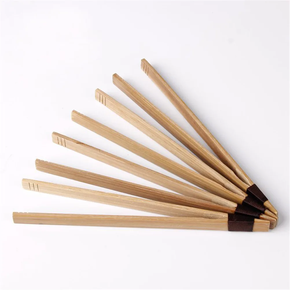 1PCS 18cm Bamboo Tea Clips Candy Fruit Salad Small Tools Food Tongs Kitchen Utensils With String Tea Cookie