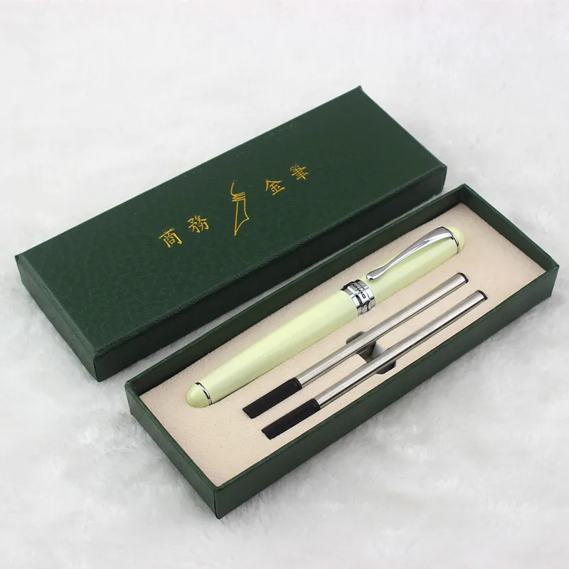 Новинка, роллер Jinhao из нержавеющей стали 750, черные чернила для ручки, 0,7 мм, заправка серебряным зажимом, шариковые ручки в коробке, 12 цветов на выбор