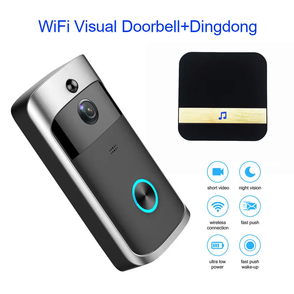 

WiFi Intelligent Video Doorbell HD 720P Visual Camera Ring IR +Dingdong For IOS Night Vision Video Intercom Door Ring Phone