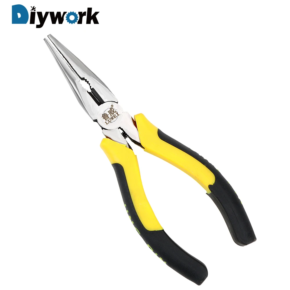 

DIYWORK Electrical Insulation Clamp Long Nose Plier 6''/150mm Multi tool Household Safety Cable Nipper