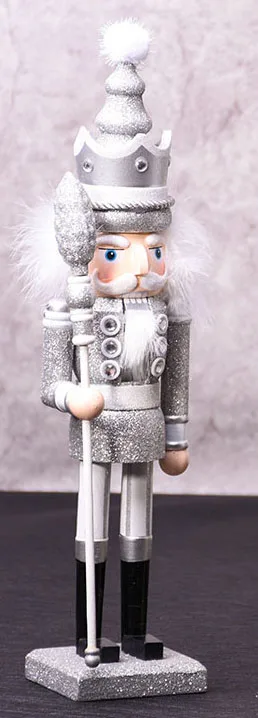 Рождественский подарок креативная кукла-Щелкунчик украшение домашнего декора аксессуары фигурка миниатюрная Новогодняя День рождения Свадьба Gi - Цвет: Silver