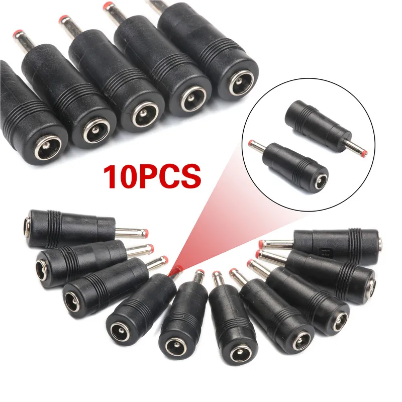 

10PCS DC Power Adapter Connector Plug DC Conversion Head Jack Female 5.5*2.1mm Turn Plug Male 3.5*1.35mm