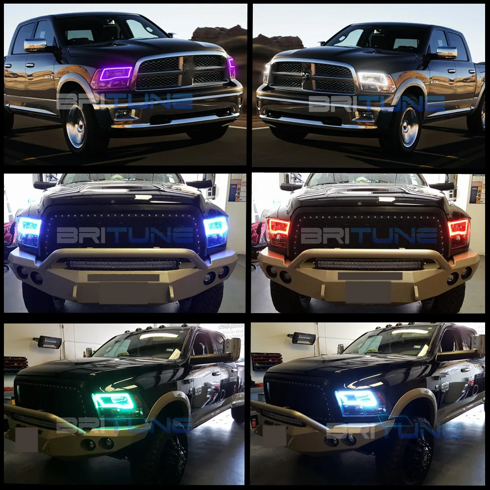 RGB angel eyes DRL светодиодный Halo Ring SMD Многоцветный комплект для Dodge Ram 1500 Sport Quad Trucks фары 2009- аксессуары для настройки