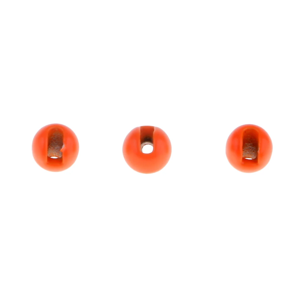 25Pcs 2.4mm Anti-corrosion Tungsten Slotted Fly Tying Beads Nymph Head Round Ball Beads Fly Tying Materials Fishing Accessories